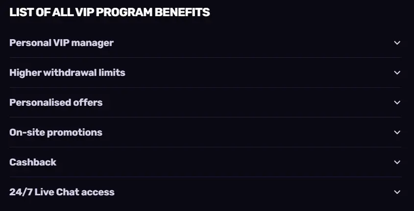 VIP bonuses