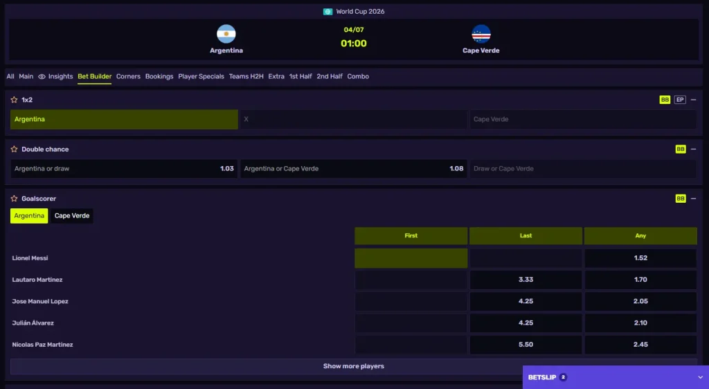 Bet Types Available